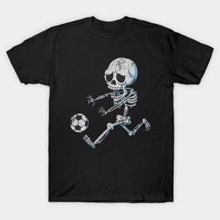 Soccer Player Skeleton Halloween Sports T-Shirt